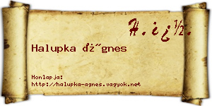 Halupka Ágnes névjegykártya