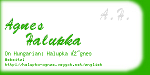 agnes halupka business card